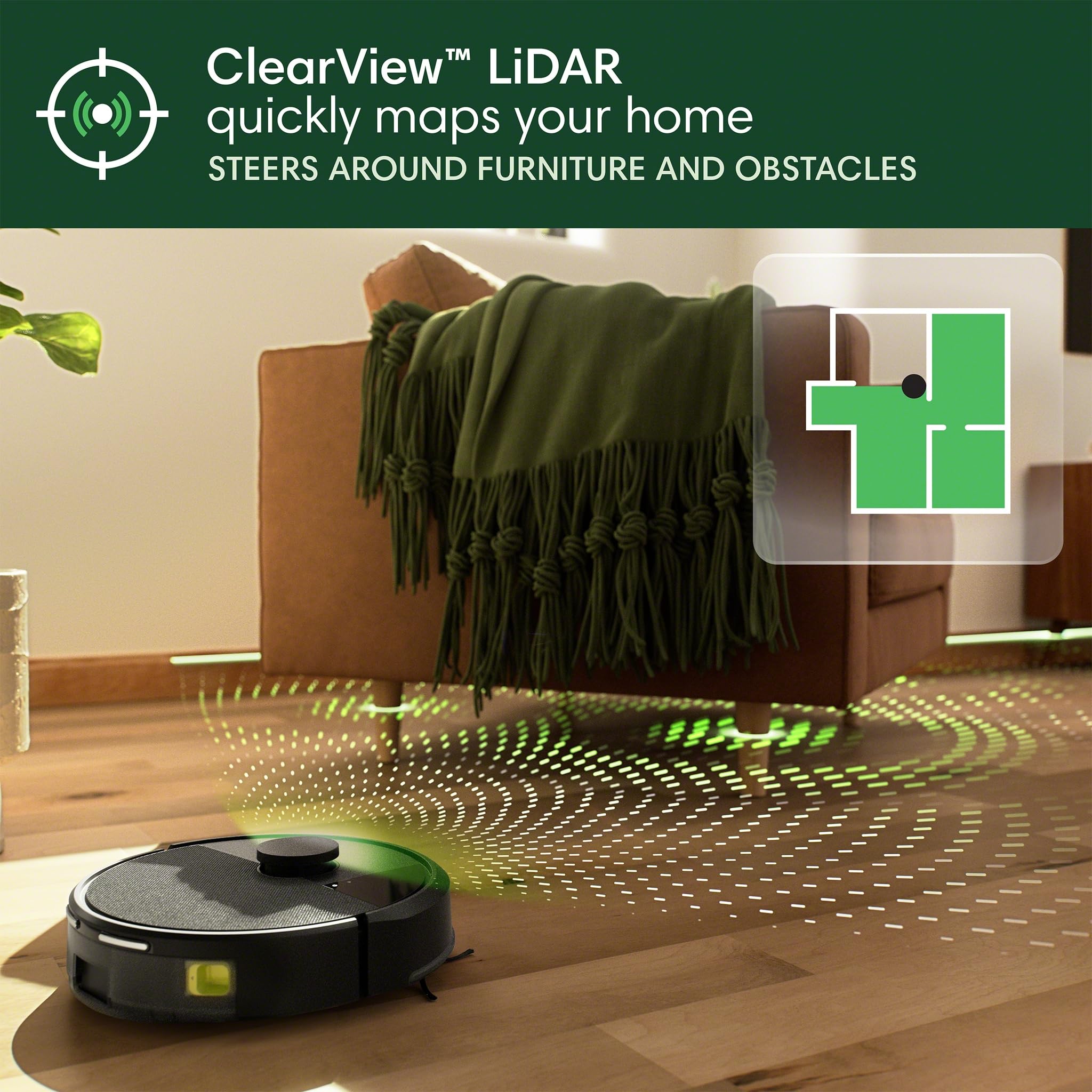 iRobot Roomba 105 is easily controlled via the Roomba app for custom cleanings.