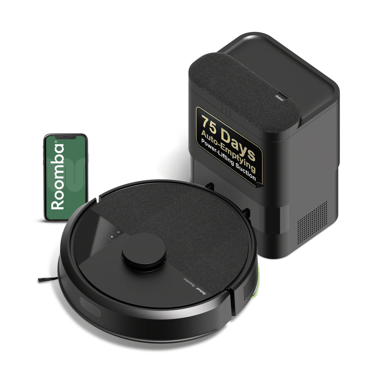 iRobot Roomba 105 with AutoEmpty Dock delivers hands-free disposal for extended cleanings and less dust.