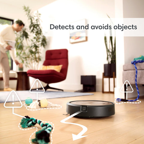 Roomba j9+ cleans in neat rows for thorough coverage.