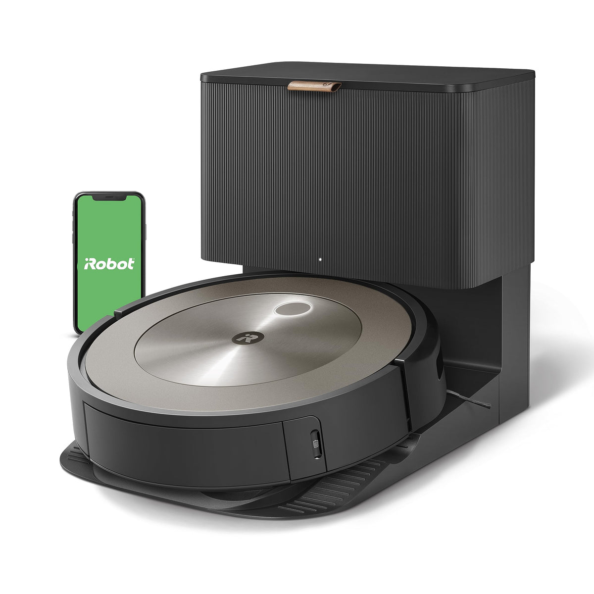 iRobot Roomba j9+ demonstrates powerful suction for pet hair on carpets.