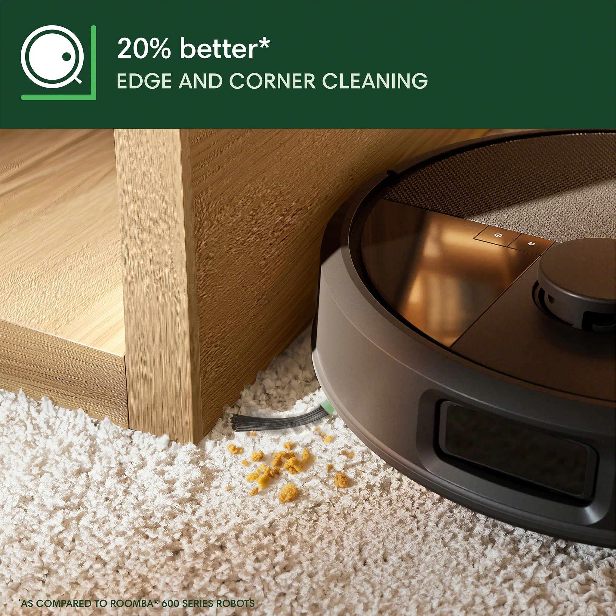iRobot Roomba Plus 504 Carpet Boost enhances carpet cleaning.