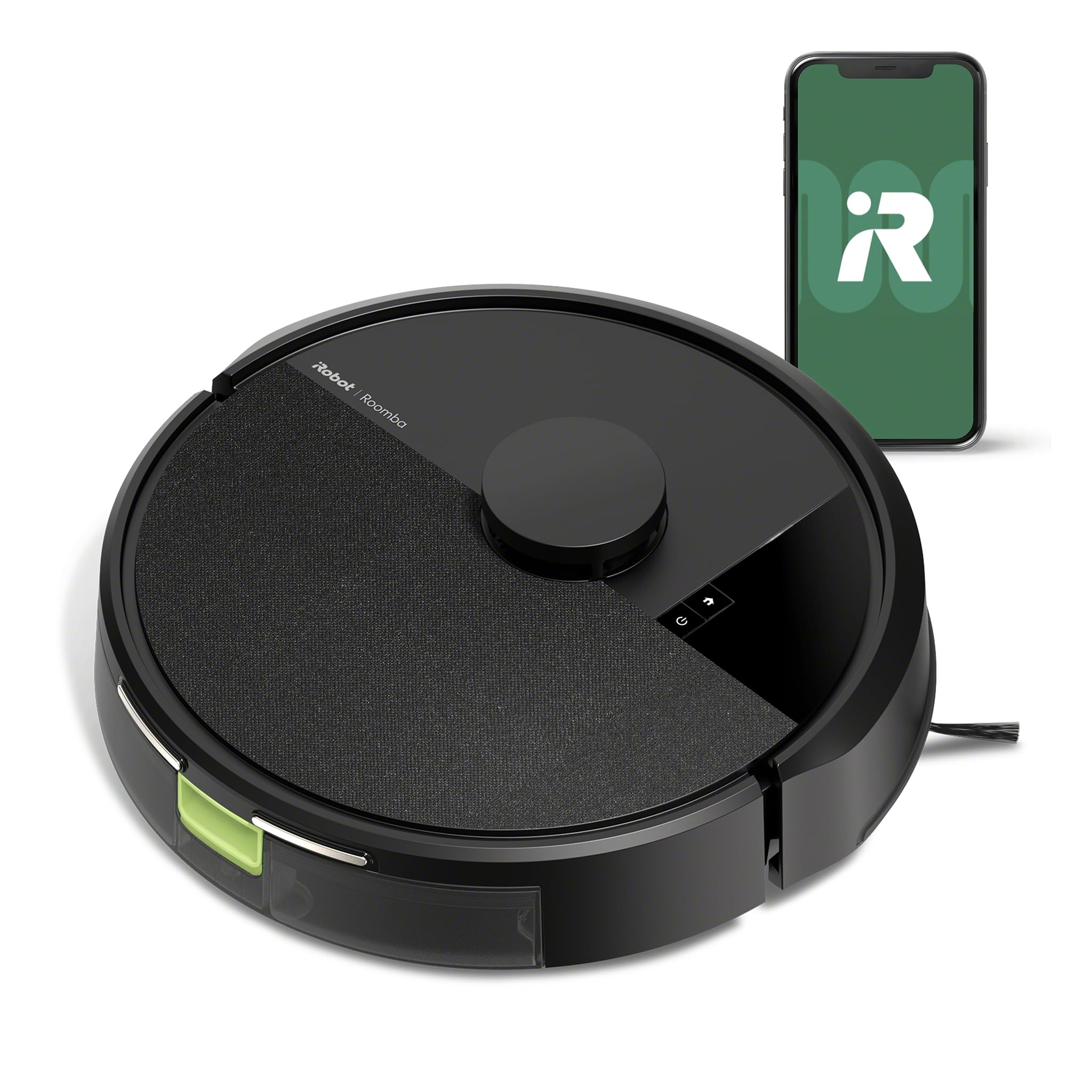 The iRobot Roomba 105 front view highlighting its compact, stylish design.