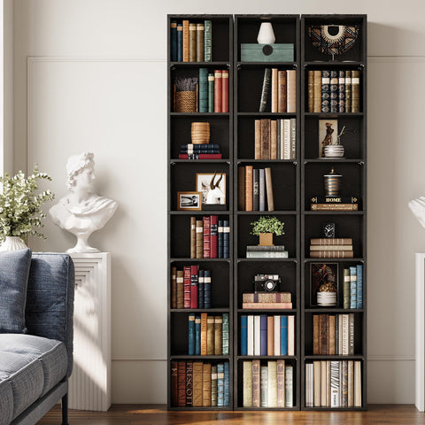 IRONCK 71-inch corner bookcase in a compact setup saves floor space