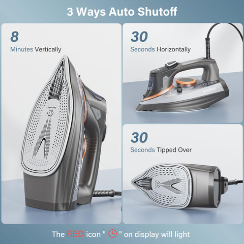 IRONDAY iron offers horizontal and vertical steam for versatility
