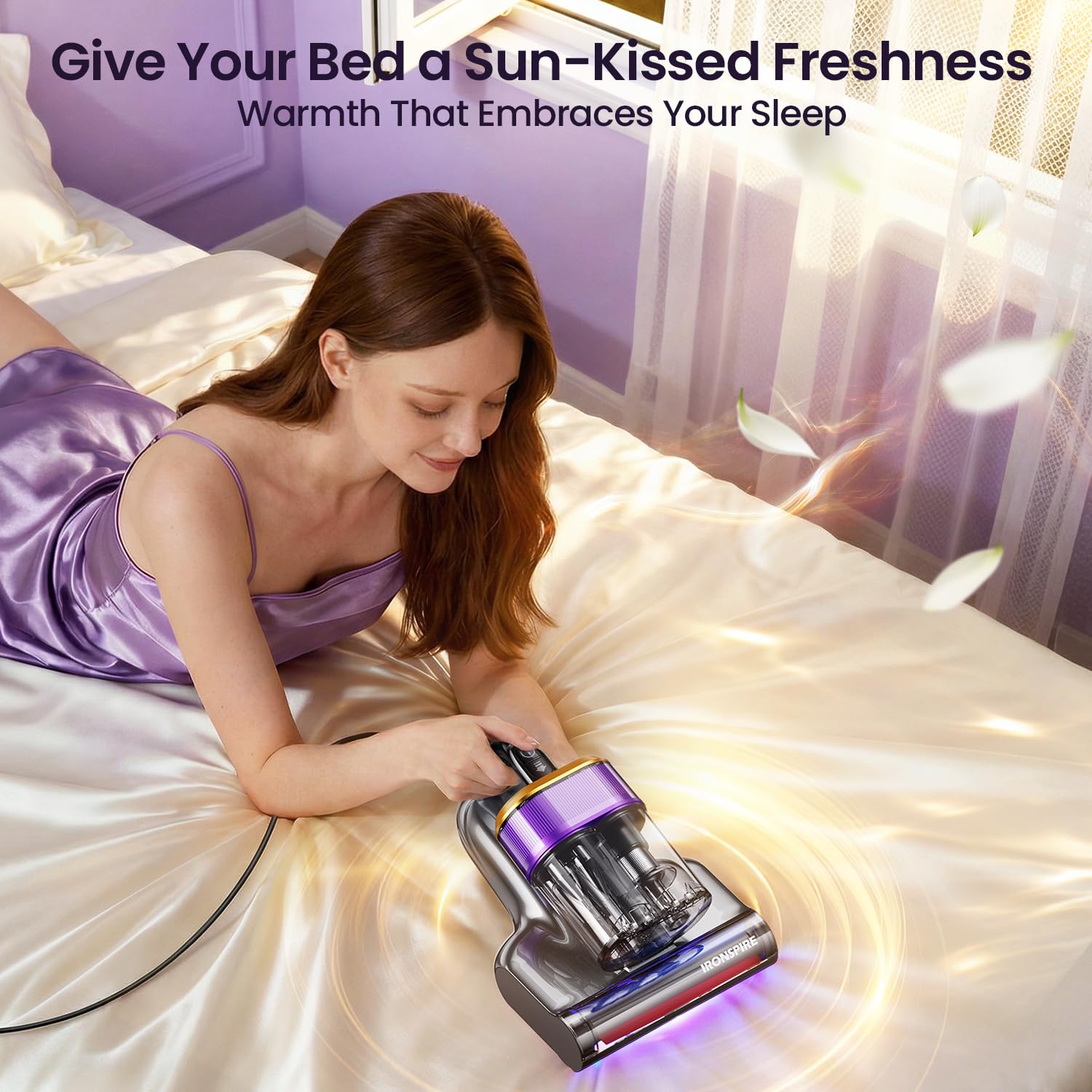 IRONSPIRE soft roller brush ideal for gentle mattress cleaning