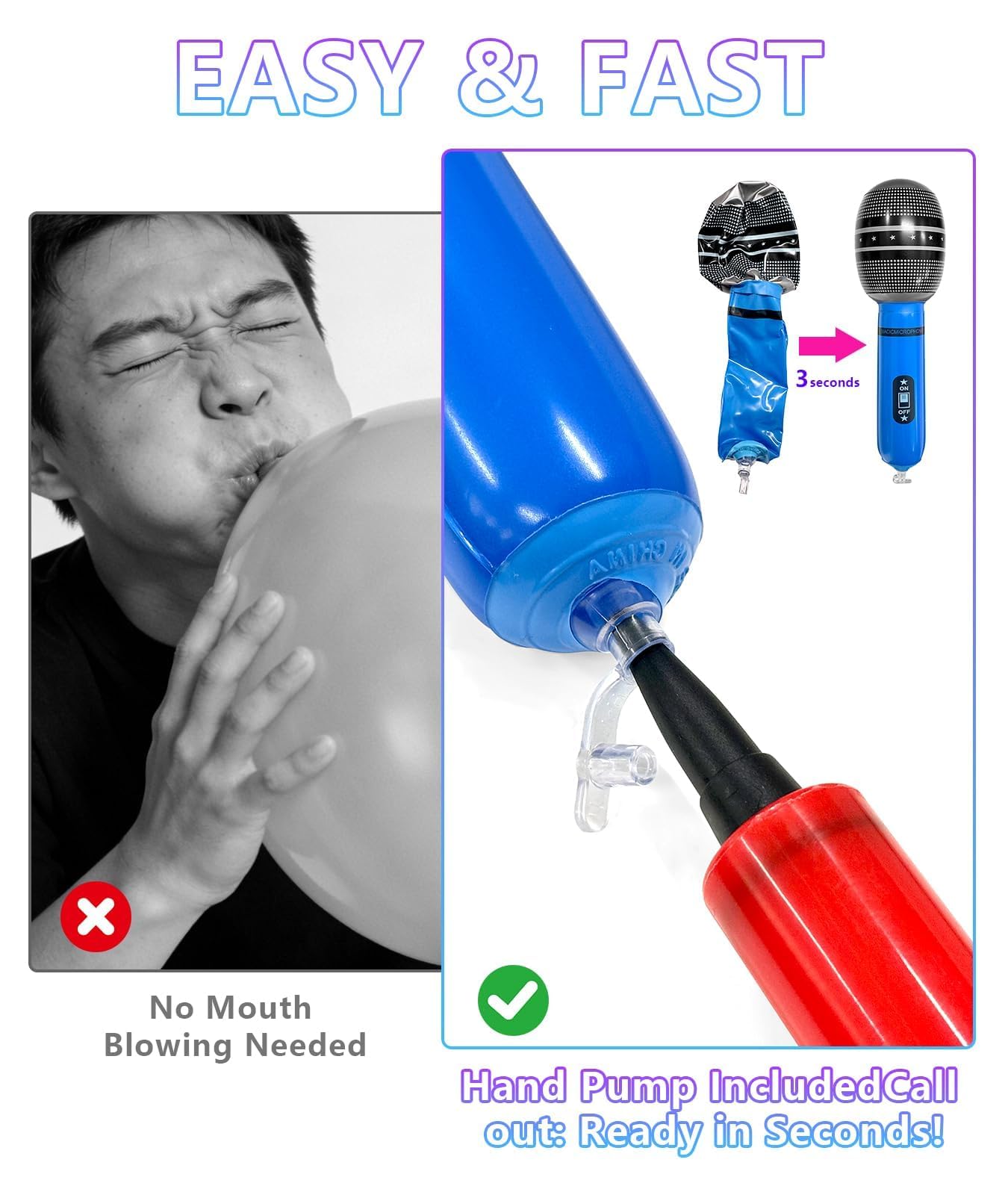 Irosiy air pump included, fast inflation for quick setup