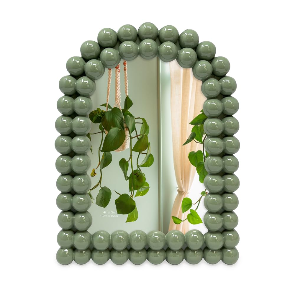 Isaac Jacobs frame on easel displaying two photos on a tabletop in rosemary green