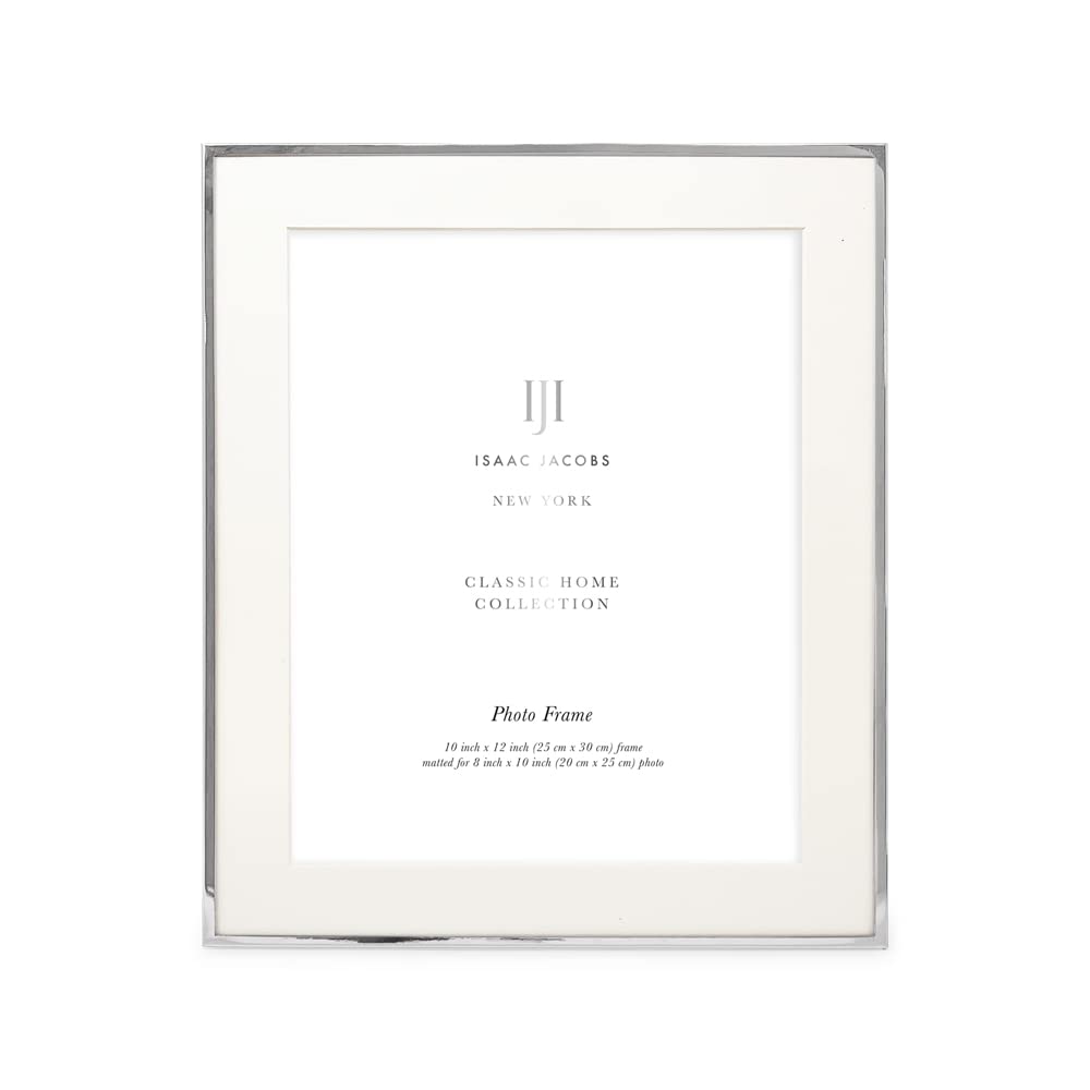 Isaac Jacobs silver frame back shows two-way easel and hanging tabs for versatile display