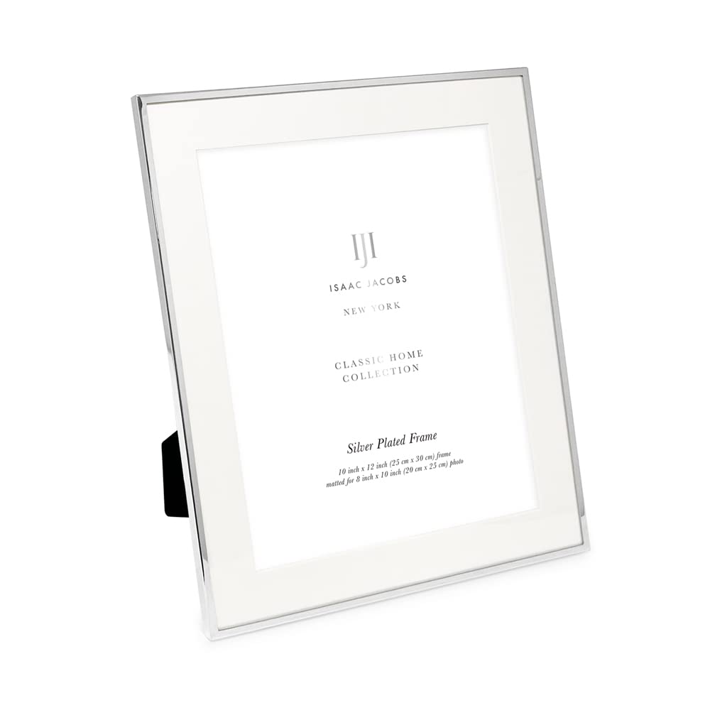 Isaac Jacobs silver metal frame front view with slim border for showcasing memories