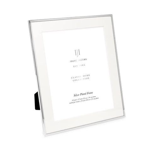 Isaac Jacobs silver metal frame front view with slim border for showcasing memories