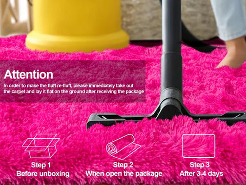 Isdook pink rug recovers nicely after packaging creases with patience.
