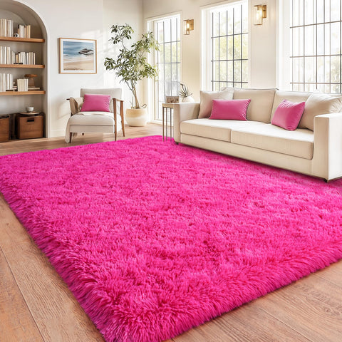 Isdook plush rug with non-slip bottom stays in place on floors.