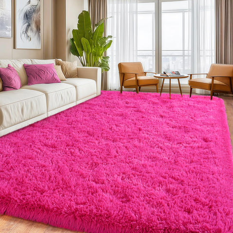Isdook soft shaggy rug for bedroom provides comfortable, quiet mornings.