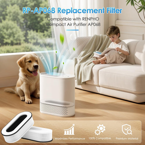 iSingo RP-AP068 filter 2-pack packaging indicates compatibility with RP-AP068 air purifiers