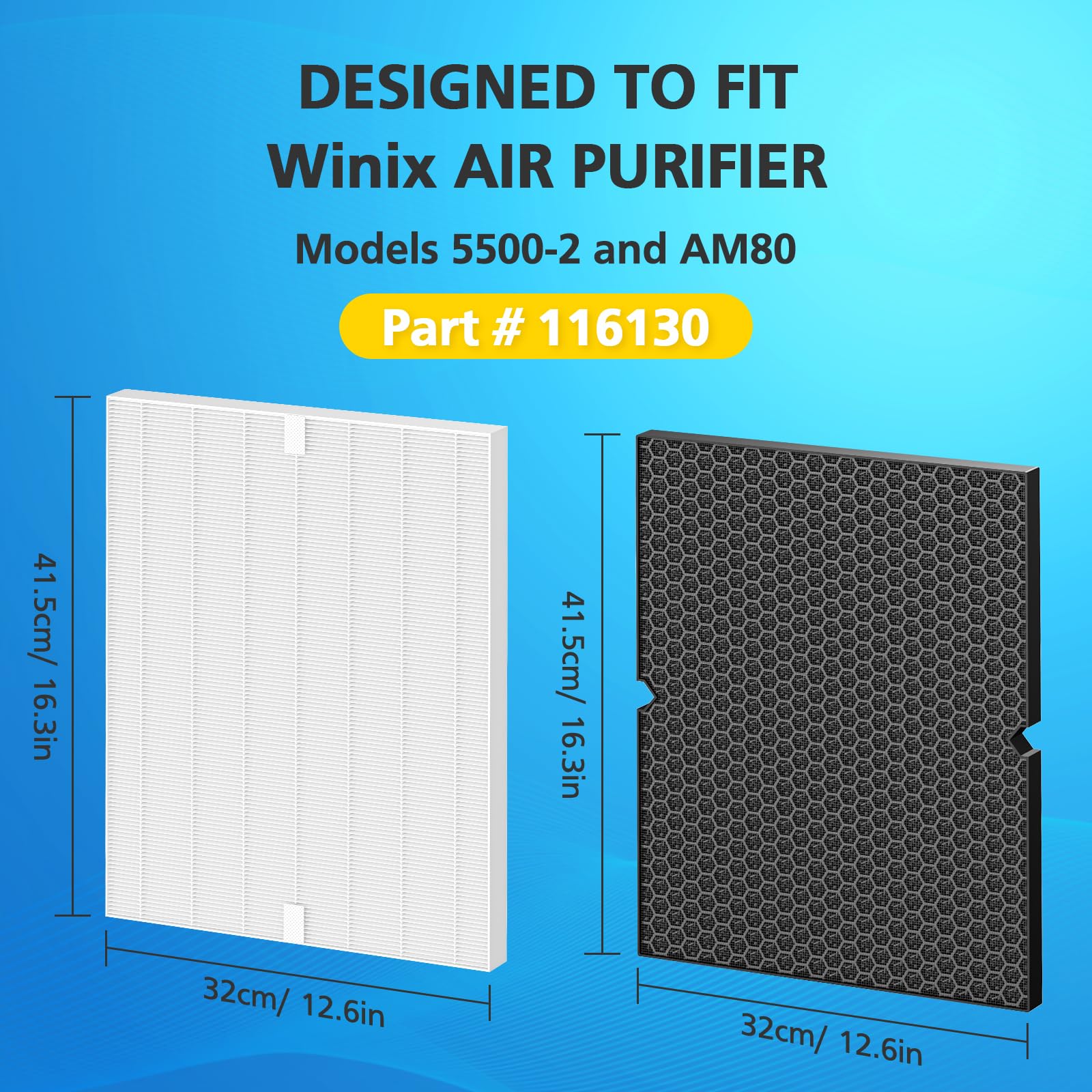 iSingo filter H fits Winix 5500-2 and AM80 models