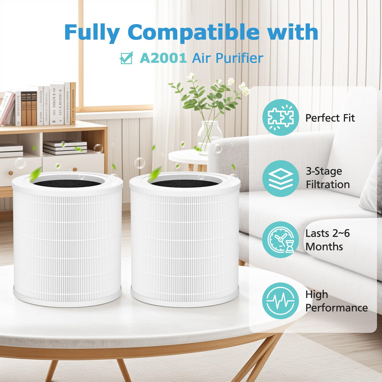 iSingo A2001 2-pack packaging highlights a convenient option for ongoing clean air