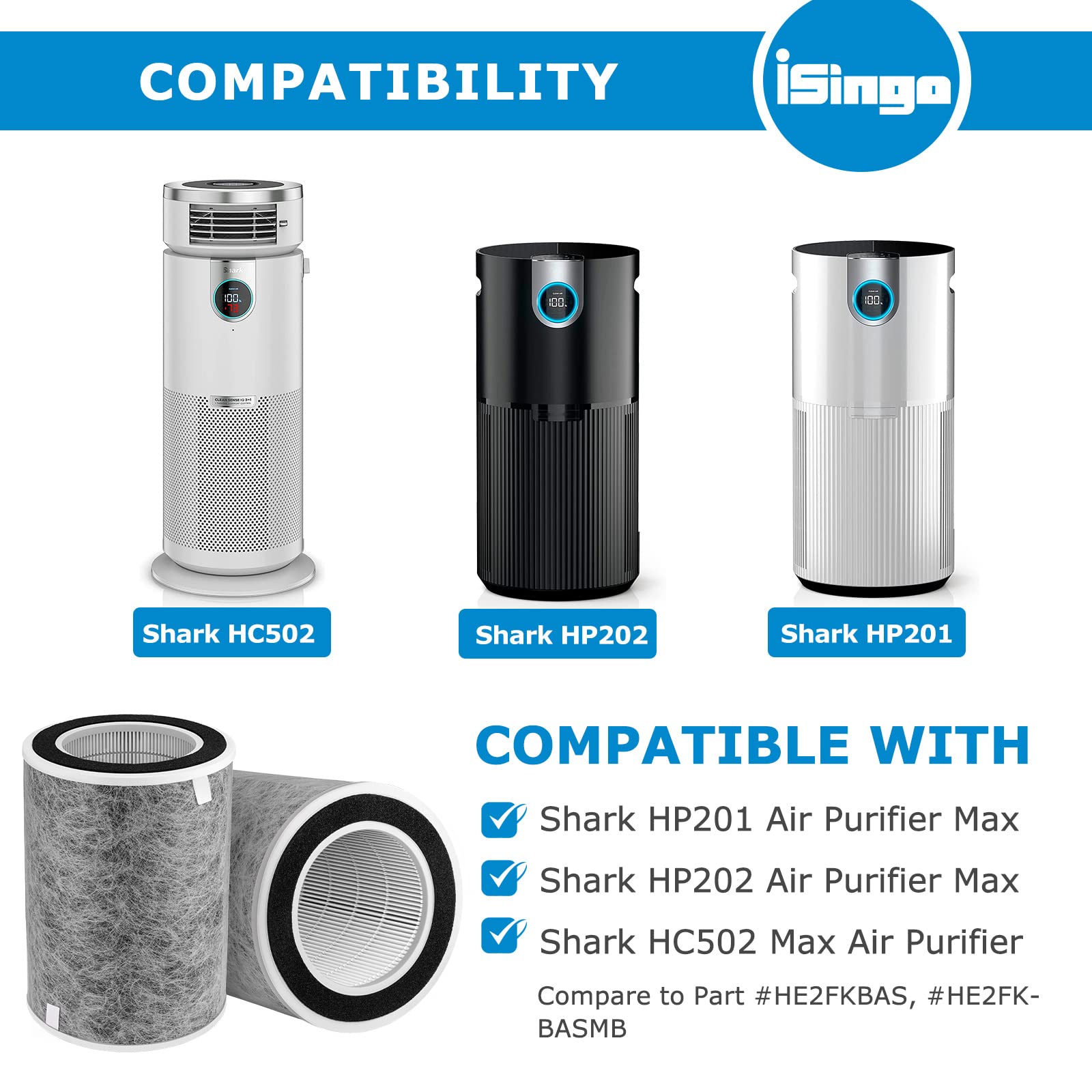 iSingo Activated carbon filter helps minimize odors while maintaining strong airflow.