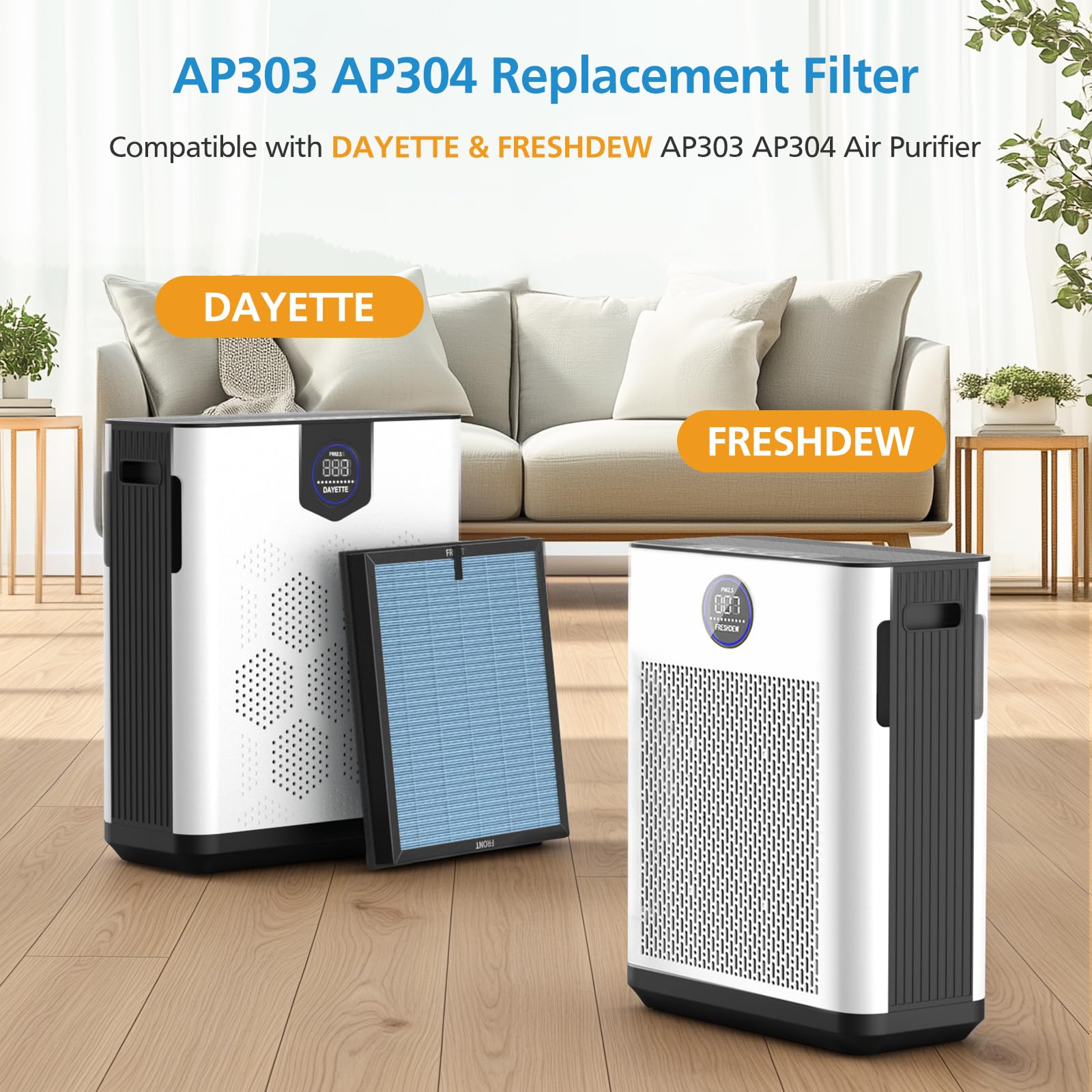 iSingo AP303/AP304 filter pack installed for easy, tool-free replacement.