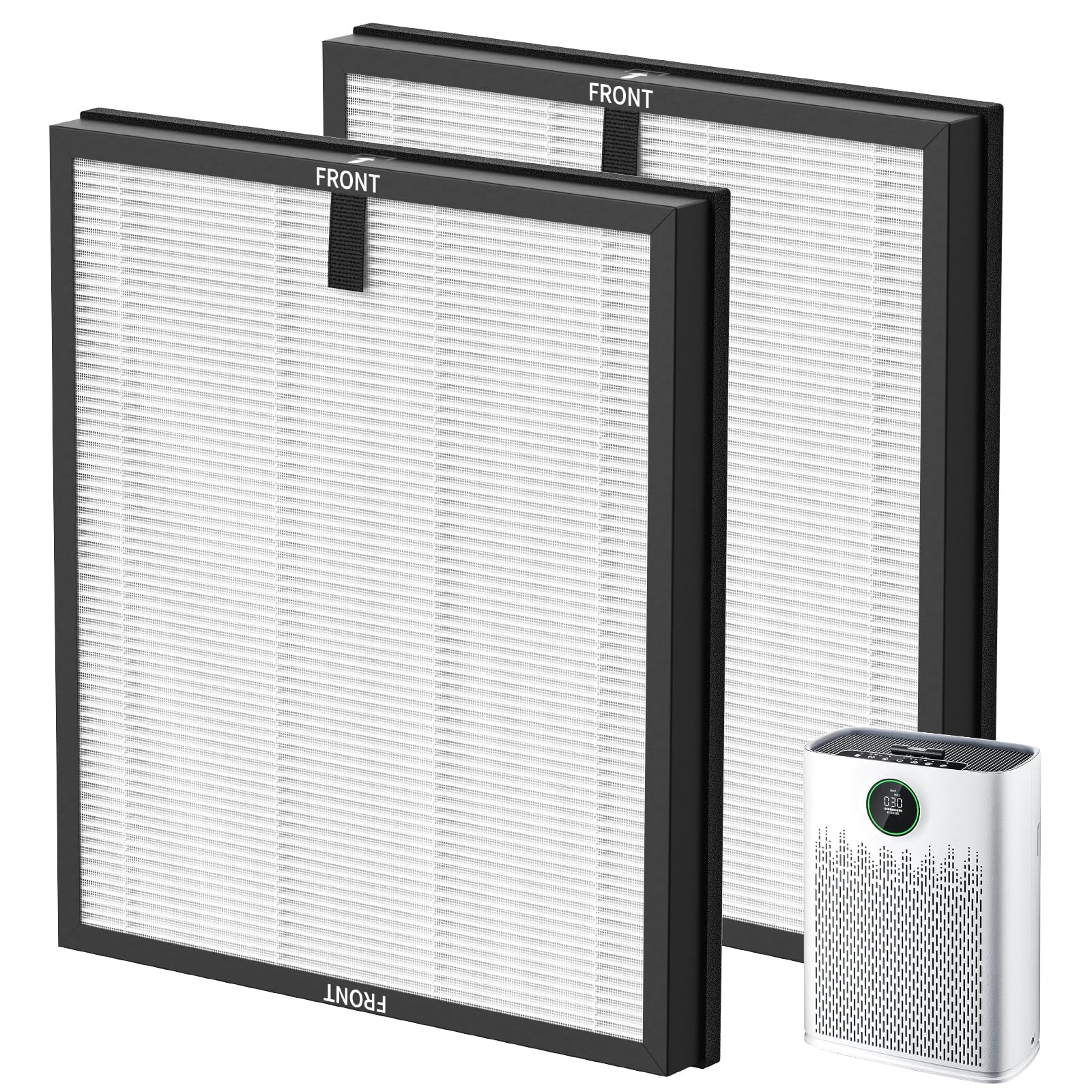 iSingo HAP603 two-pack front view improves air purification in large rooms.