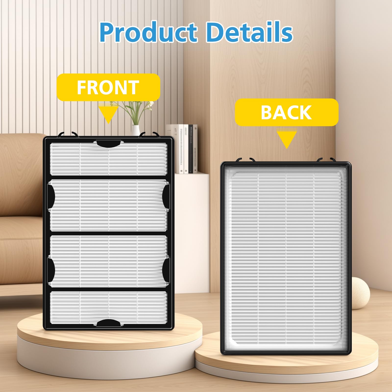 iSingo HAPF600 easy-install illustration demonstrating tool-free replacement.
