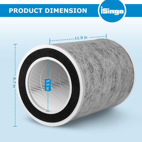 iSingo HEPA filter assembly enables efficient particle capture and cleaner indoor air.