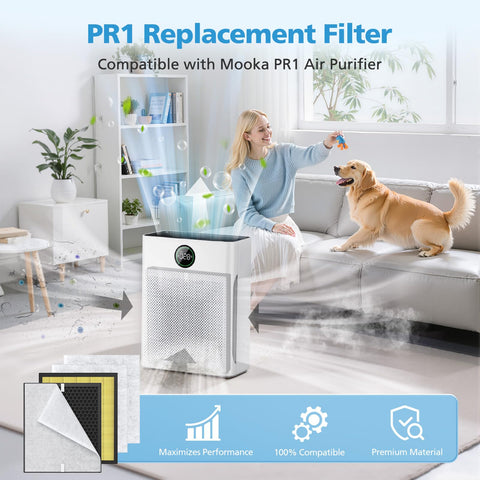 iSingo PR1 H13 True HEPA filter close-up with strong particle capture.