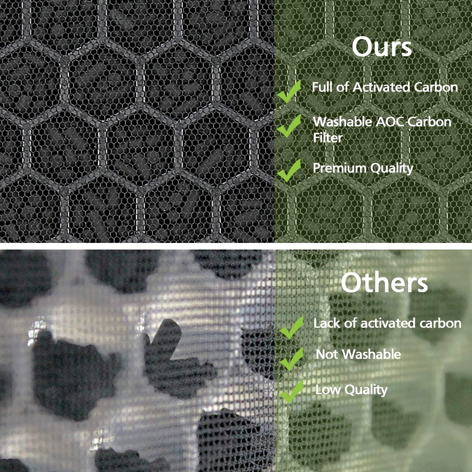 isinlive 116130 activated carbon filter close-up capturing odors