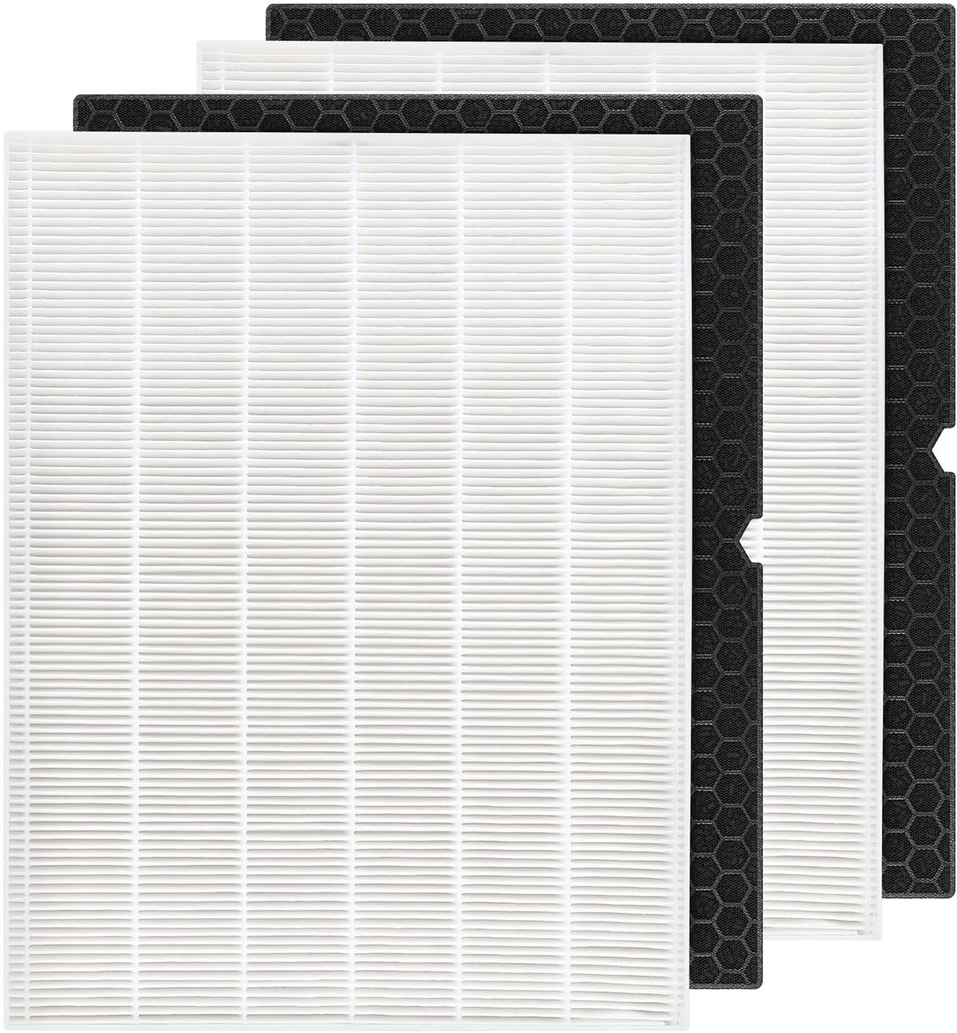 isinlive 116130 filter H pack front view showing two HEPA and two activated carbon filters for Winix purifiers