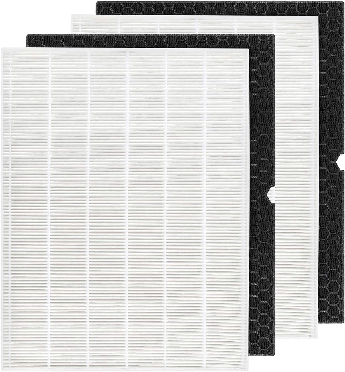 isinlive 116130 filter H pack front view showing two HEPA and two activated carbon filters for Winix purifiers
