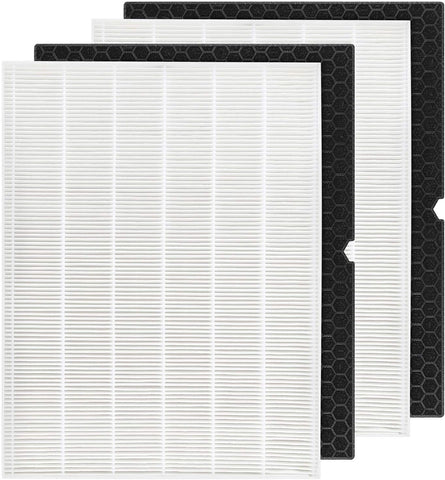 isinlive 116130 filter H pack front view showing two HEPA and two activated carbon filters for Winix purifiers