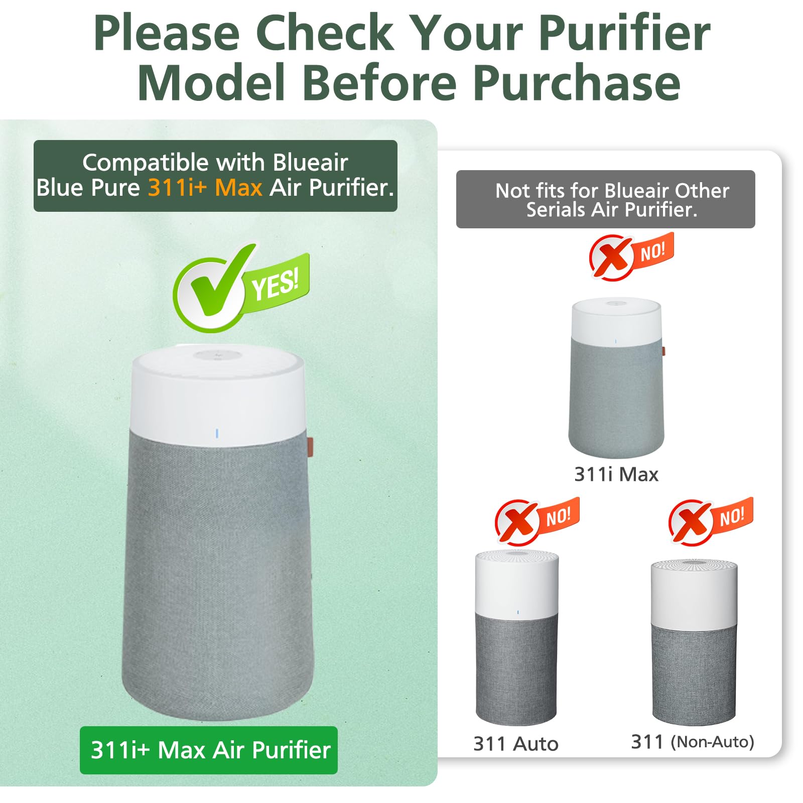 ISINLIVE 311i+ Max filter packaging showing value pack and easy replacement.