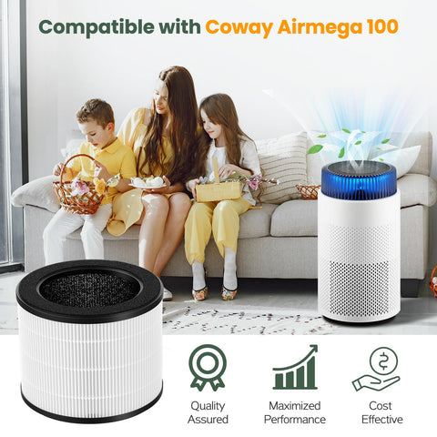 isinlive 3in1 filter for Coway Airmega 100 delivers thorough purification.