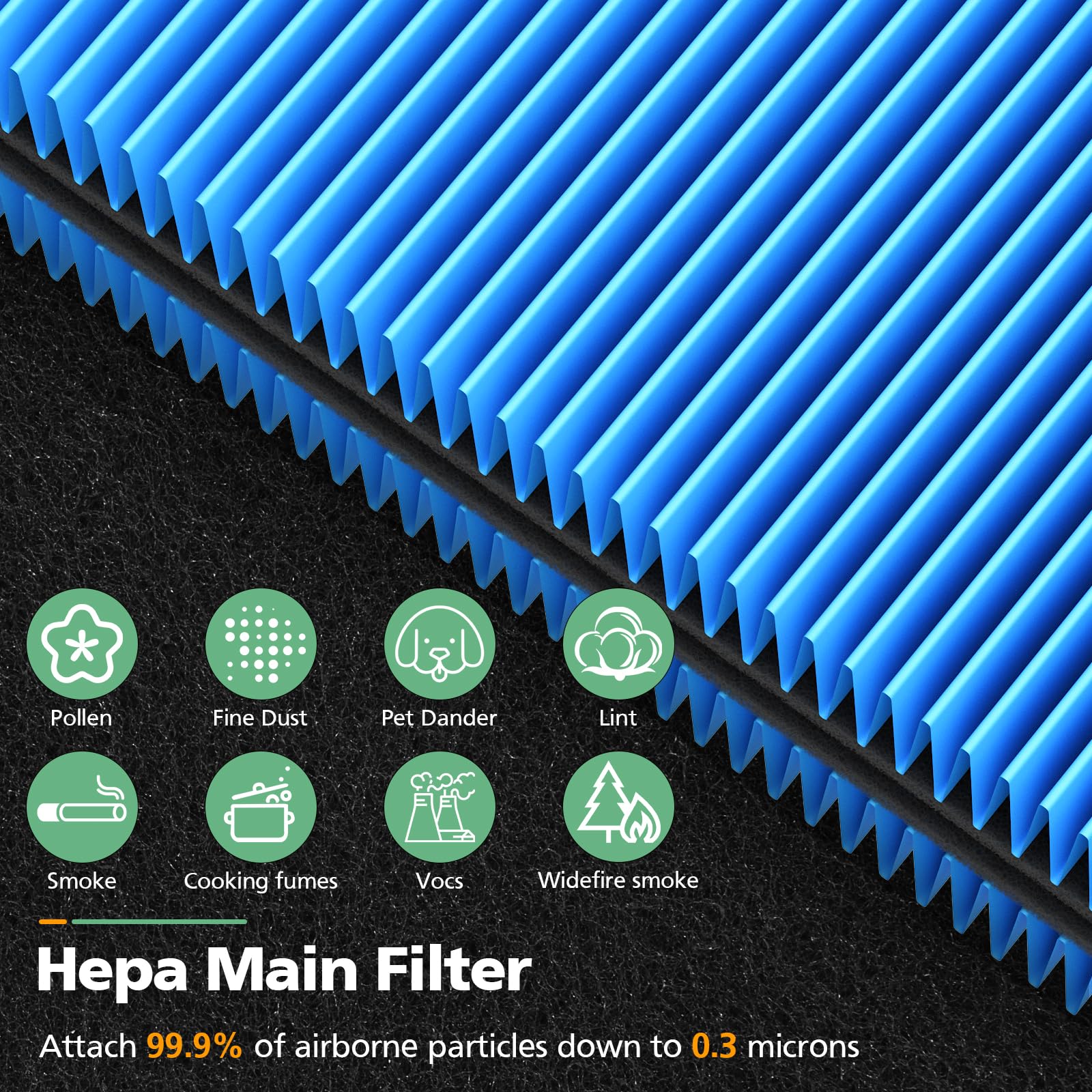 Isinlive 511 filter activated carbon layer close-up for odor control.