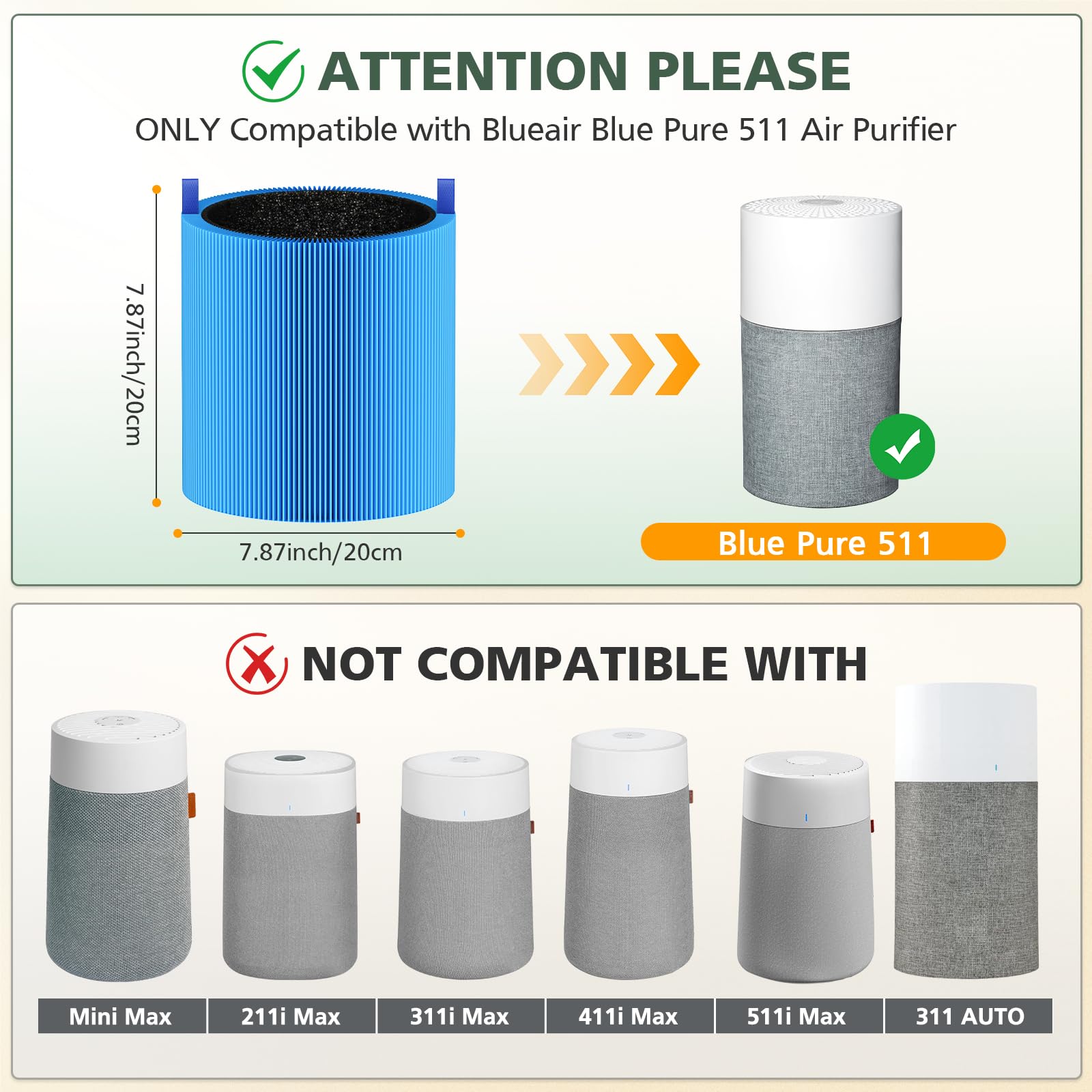 Isinlive 511 filter pack back view shows convenient two-pack.