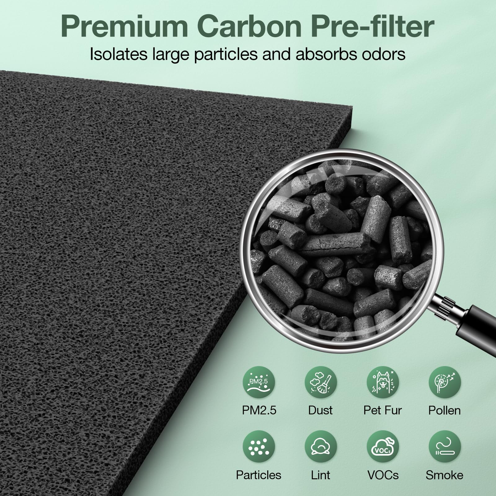 isinlive AeraMax 300 HEPA filter closeup with dense fibers