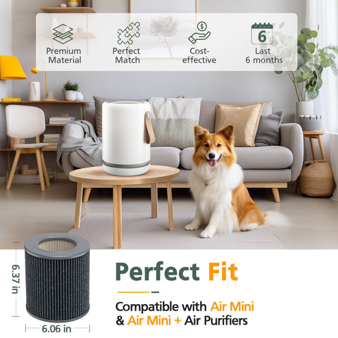 Isinlive Air Mini replacement pack visual showing 3-stage filtration for cleaner indoor air.