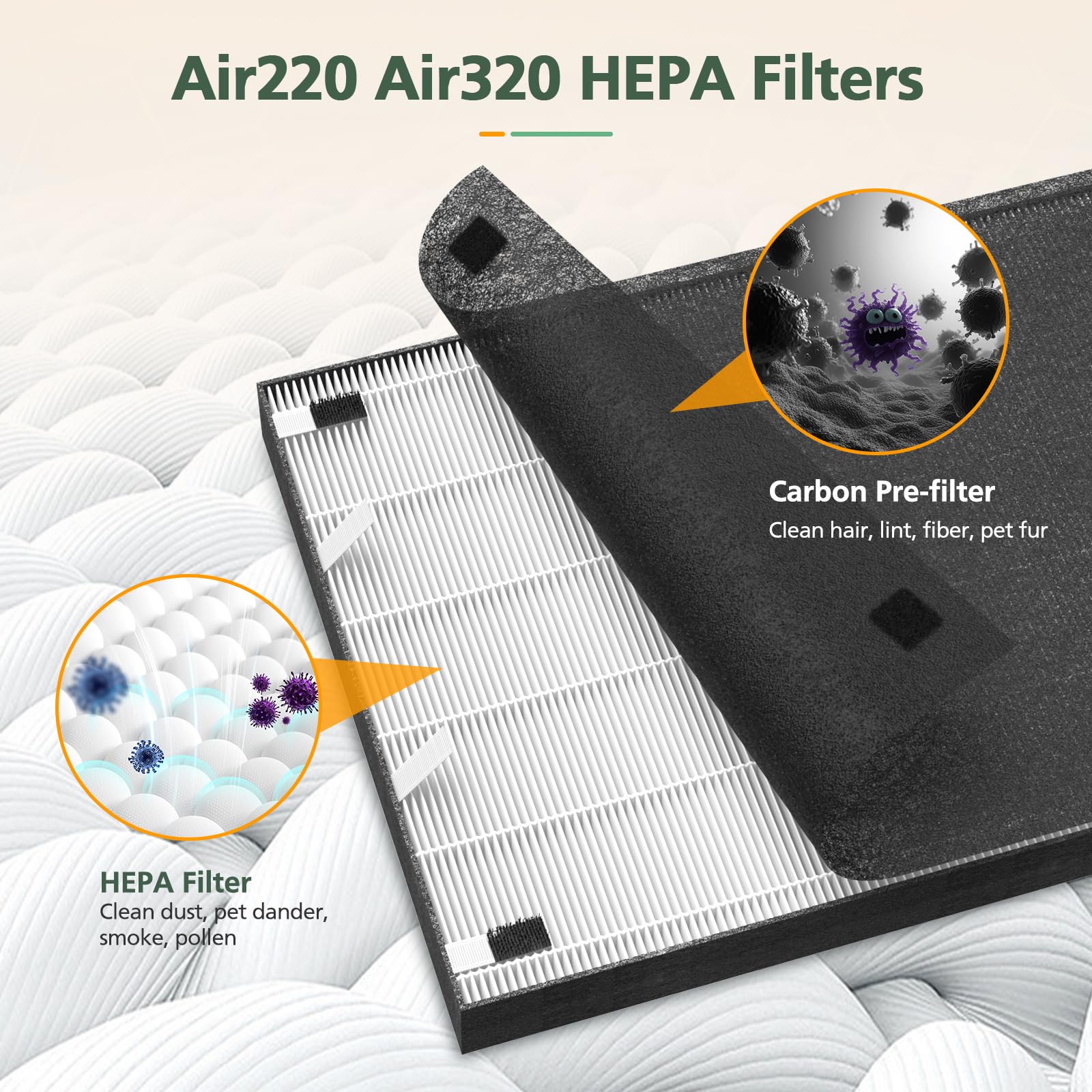 isinlive 2678 HEPA filter for air purifier delivers strong particulate capture
