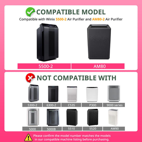 Isinlive AM80 compatibility filter H for Winix ensures precise fit.