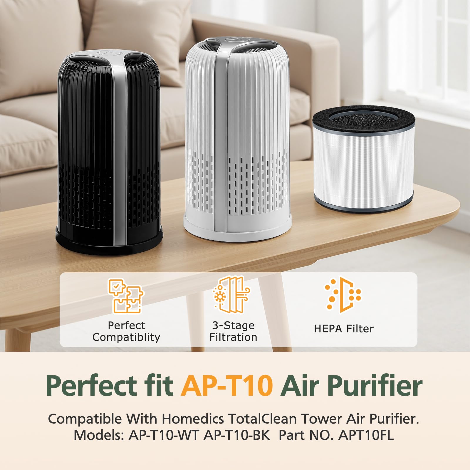 isinlive AP-T10FL activated carbon filter image highlights odor control capabilities