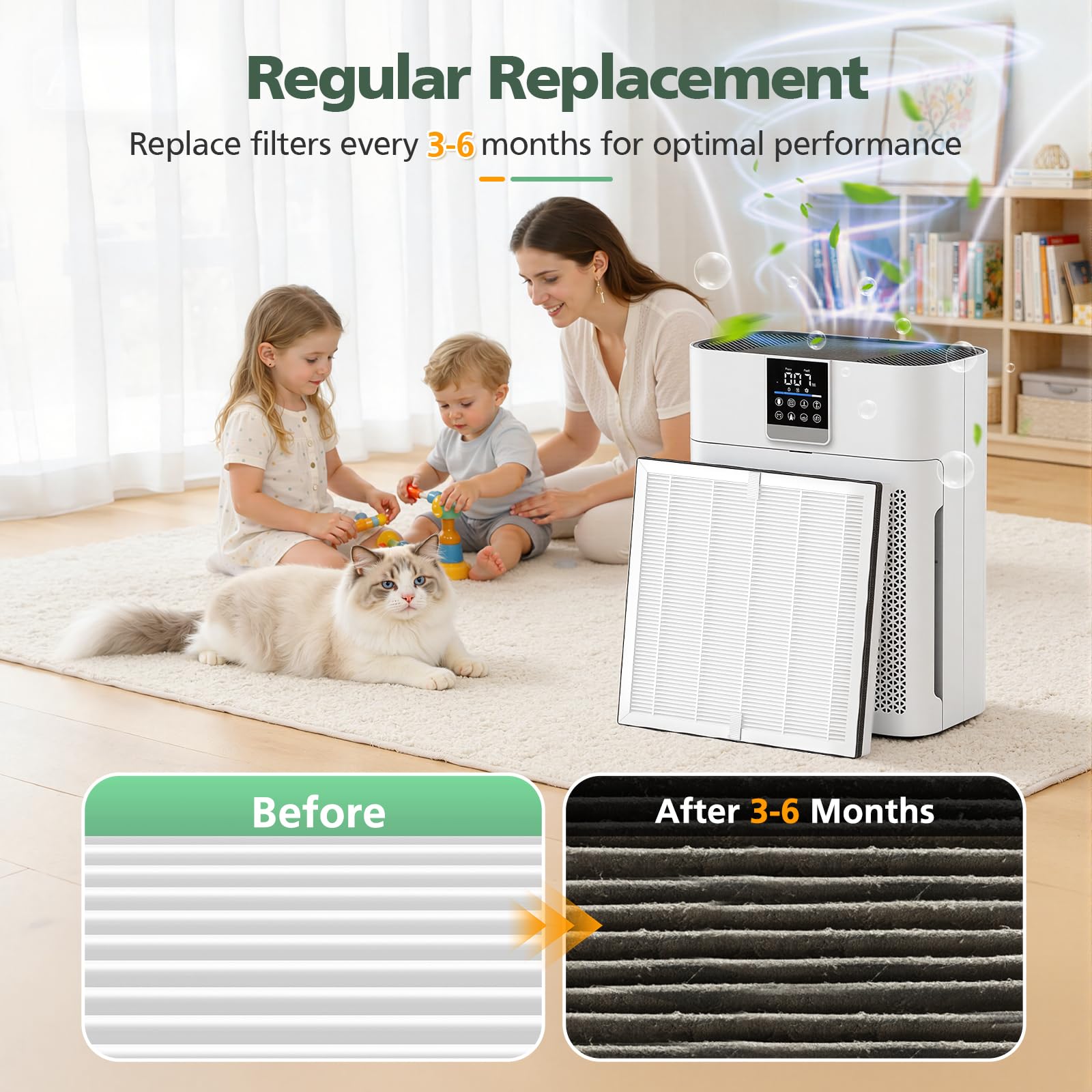 AP2410 filter helps reduce pet dander and pollen in homes.