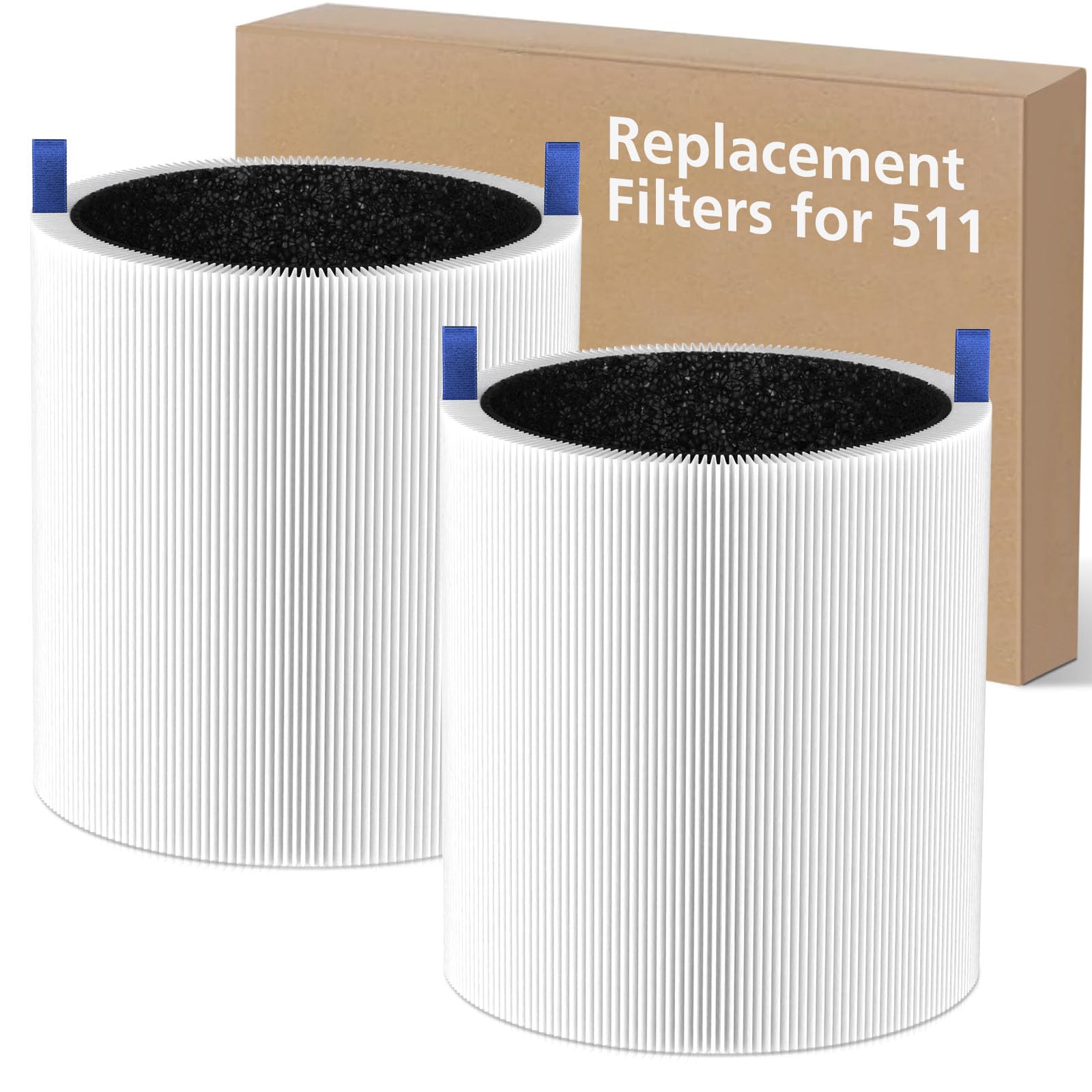 isinlive Blue Pure 511 replacement filter compatibility with Blueair purifiers for a secure fit.