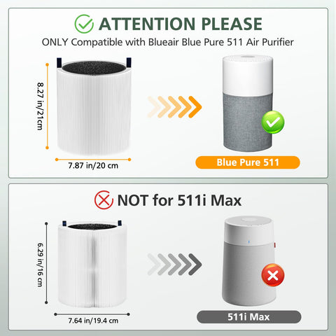 isinlive Blue Pure 511 dimensions ensure proper fit and easy replacement.