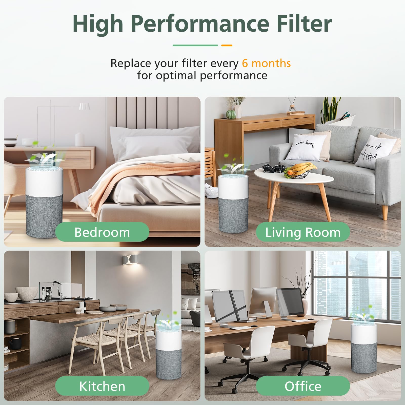 isinlive Blue Pure 511 filter design reduces odors and maintains airflow.