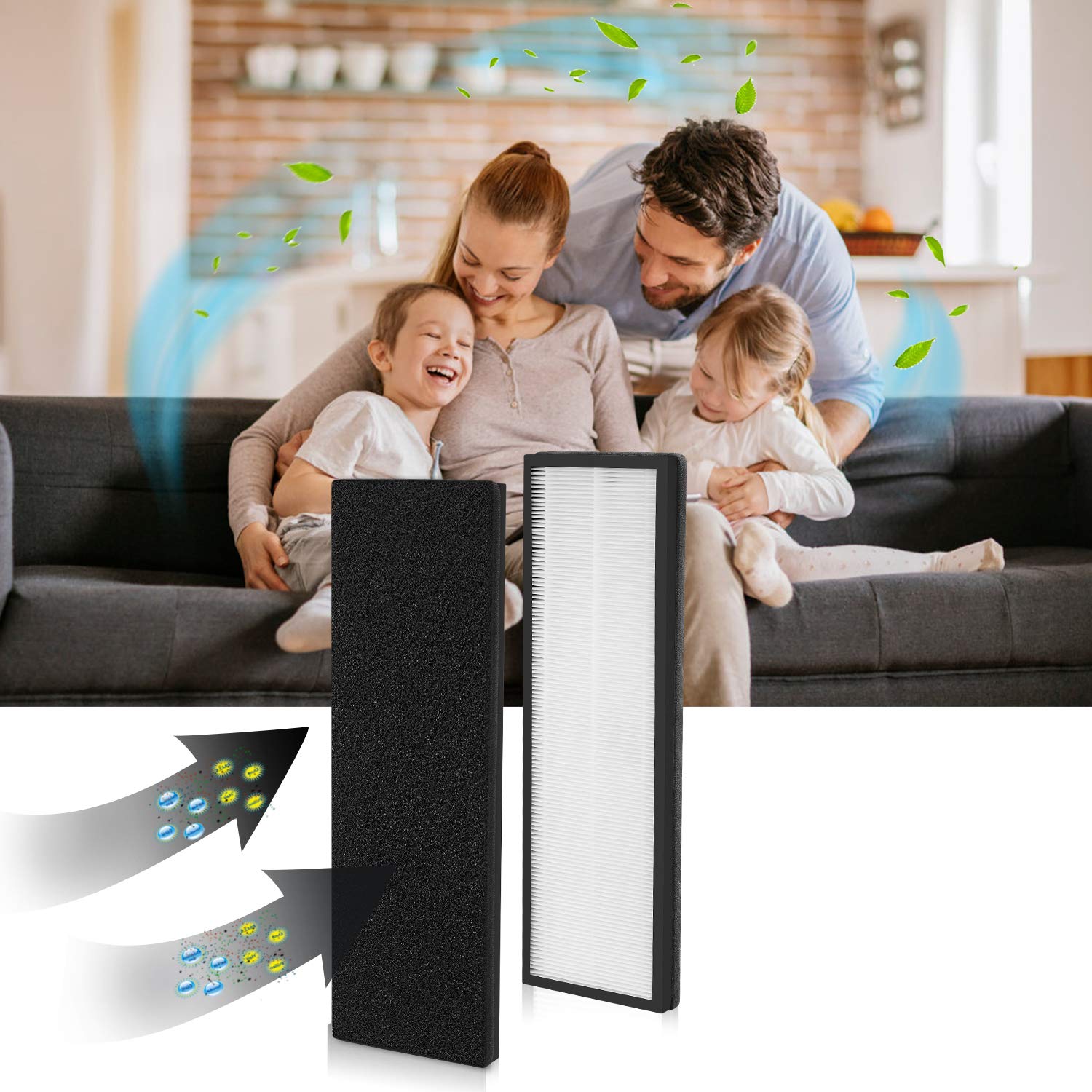 isinlive bundle of two HEPA and eight carbon filters for replacements.