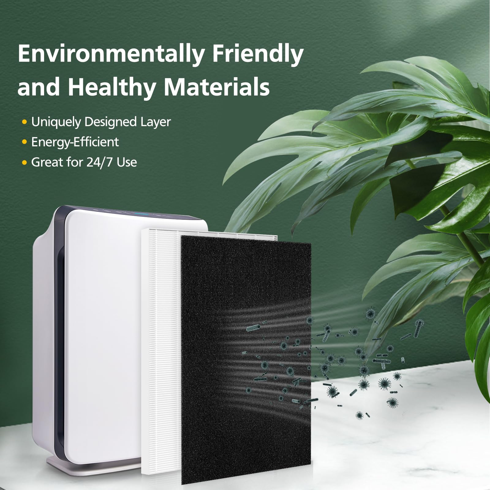 isinlive D360 HEPA filter close-up reveals non-woven fabric quality