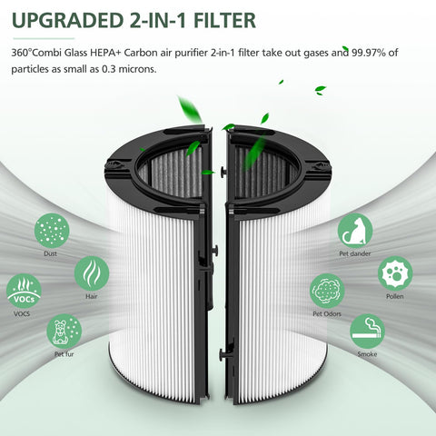 isinlive Dyson HP1 compatible filter front view for quick installation