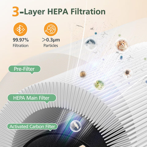 isinlive HAP604 activated carbon layer absorbs odors for a fresher room