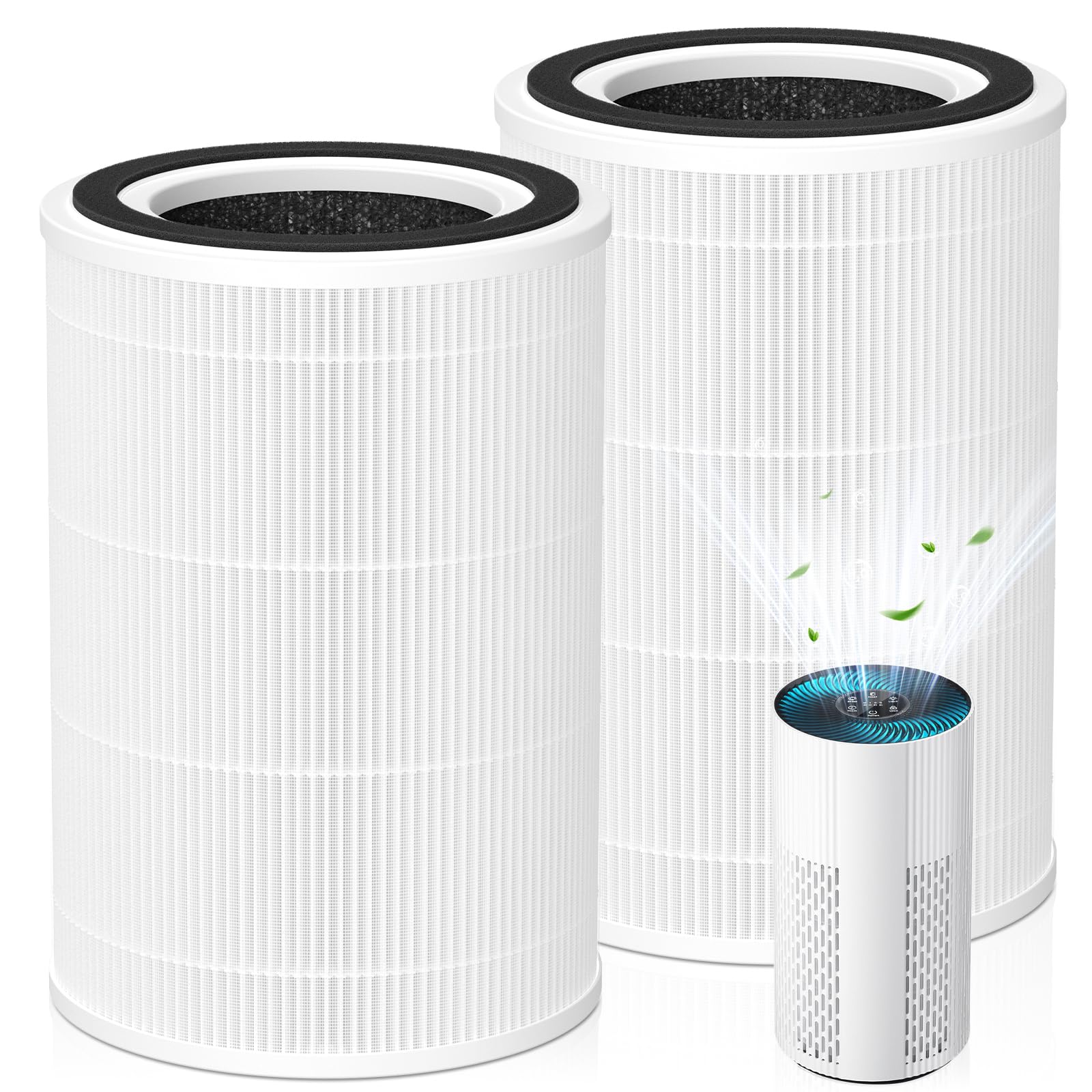 isinlive HAP604 replacement filter pack for ECOSELF purifiers, two filters included for extended use