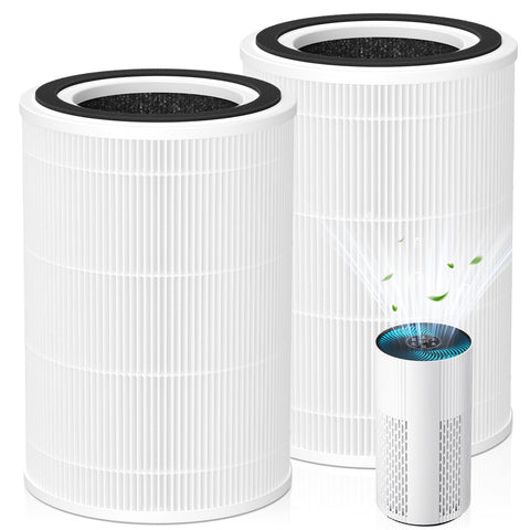 isinlive HAP604 replacement filter pack for ECOSELF purifiers, two filters included for extended use