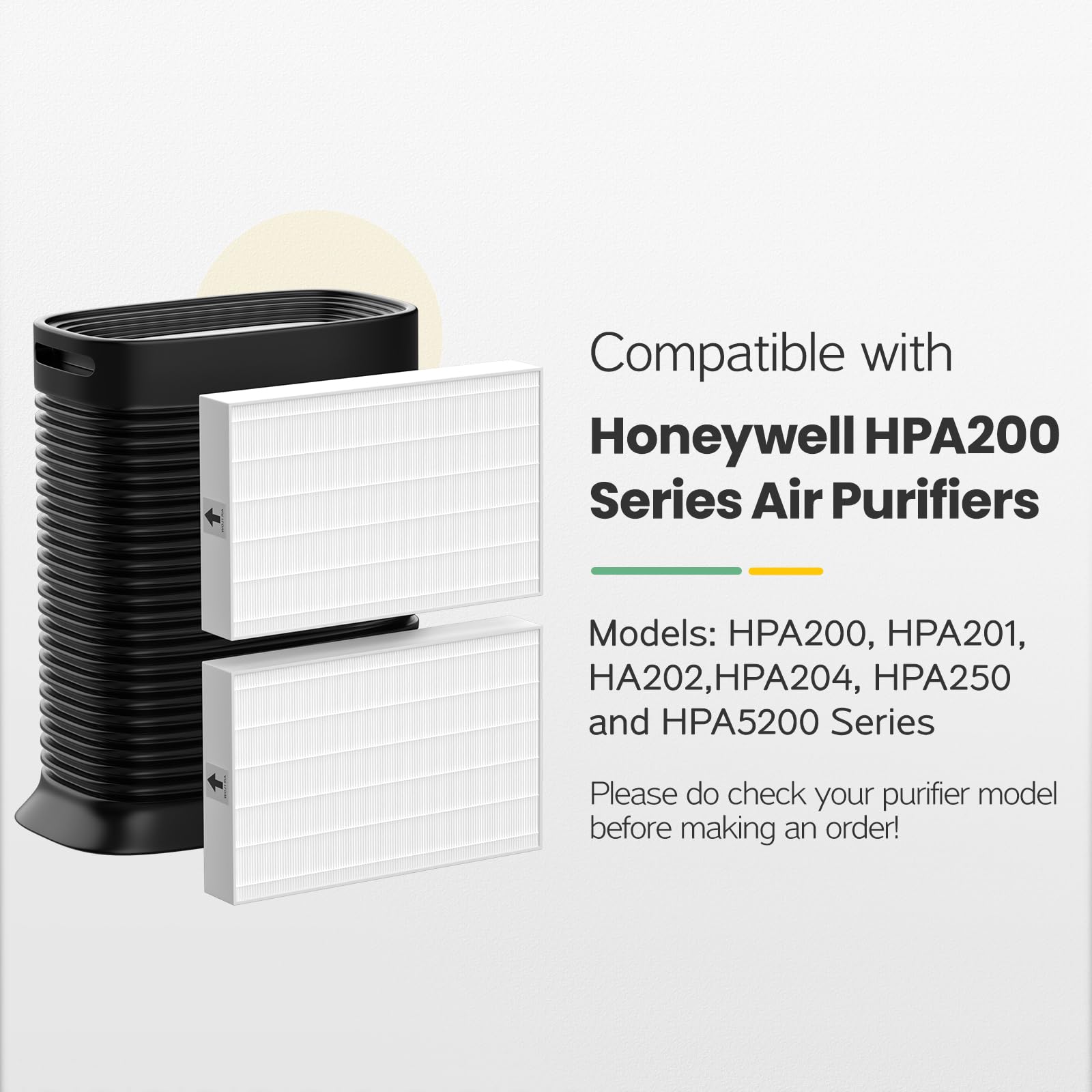 isinlive HPA200 set – two HEPA and four carbon pre-filters included.